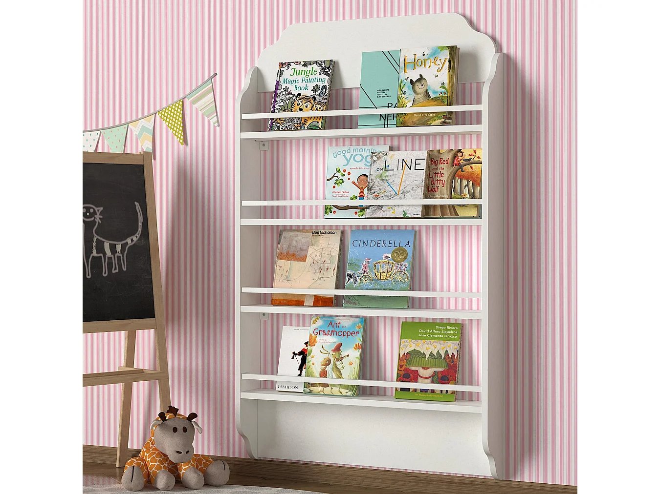 Bücherregal Montessori Weiß