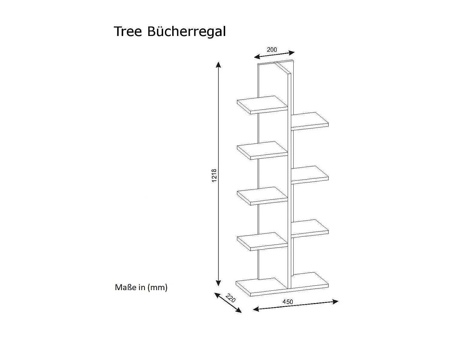 Bücherregal Tree Weiß