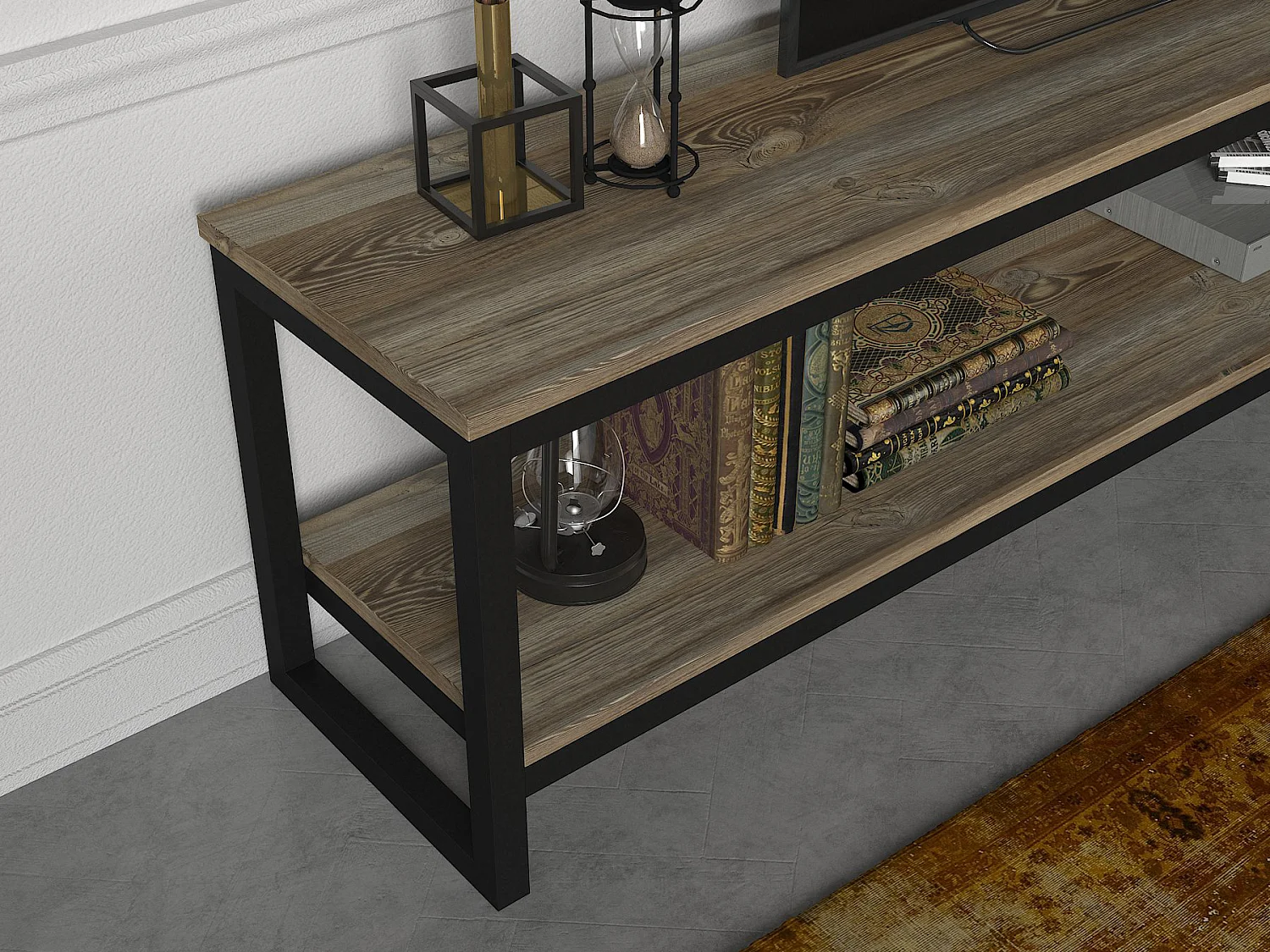 TV Lowboard Wanna mit Metallfüße Eiche