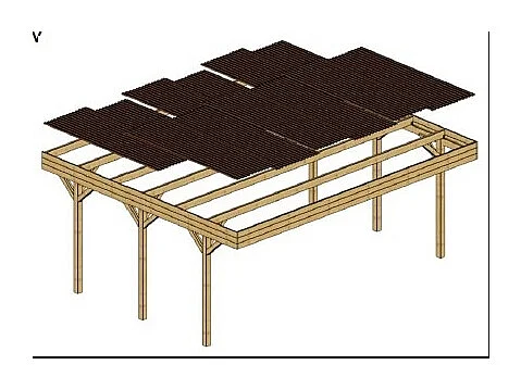 Carport, abri de voiture  6.06x5.03 m - 30 m2 - couverture PVC  - CAR5PVCTR - ALTANKA