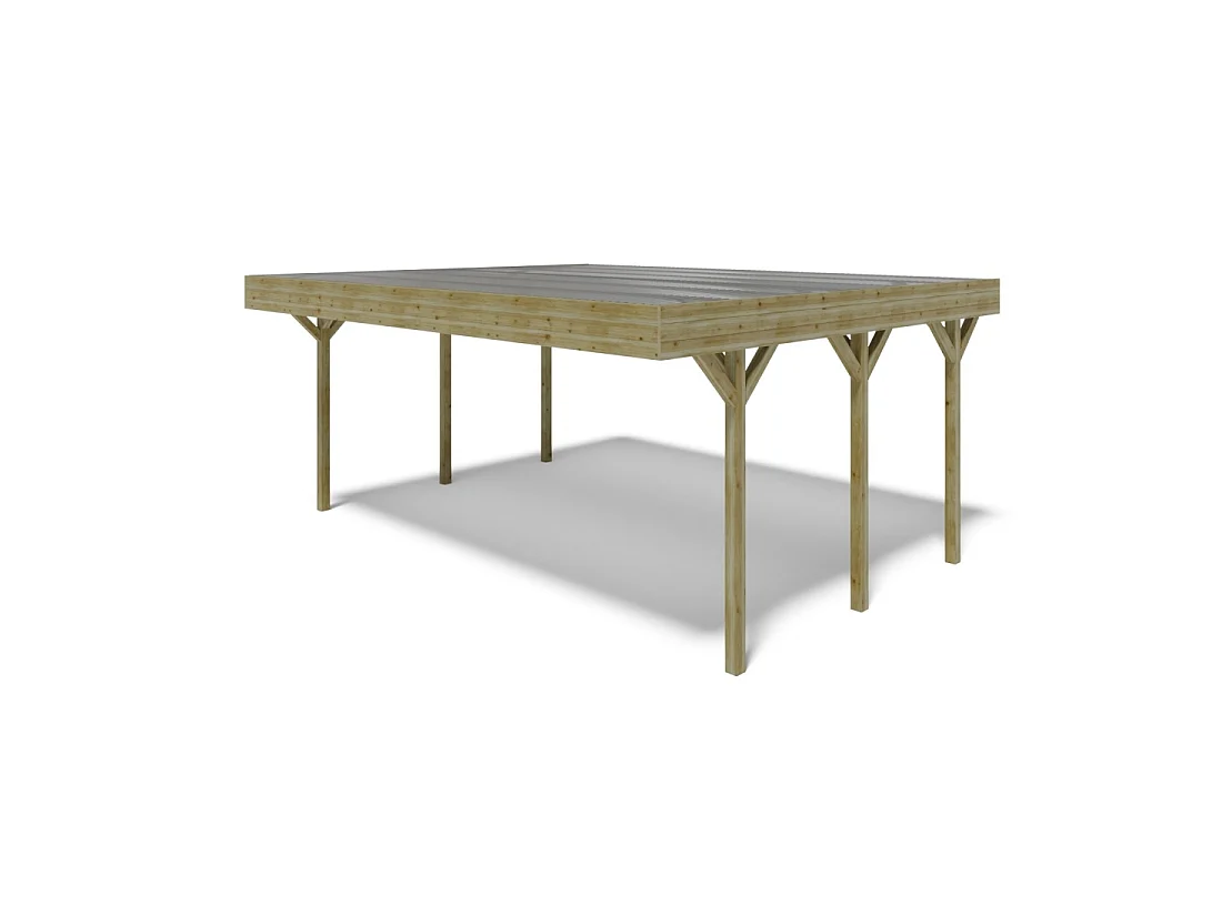 Carport, abri de voiture  6.06x5.03 m - 30 m2 - couverture PVC  - CAR5PVCTR - ALTANKA