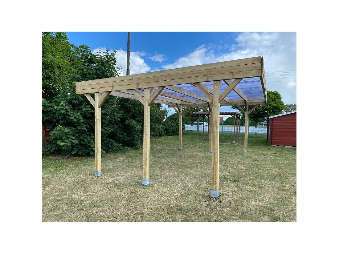 Carport, abri de voiture  6.06x5.03 m - 30 m2 - couverture PVC  - CAR5PVCTR - ALTANKA