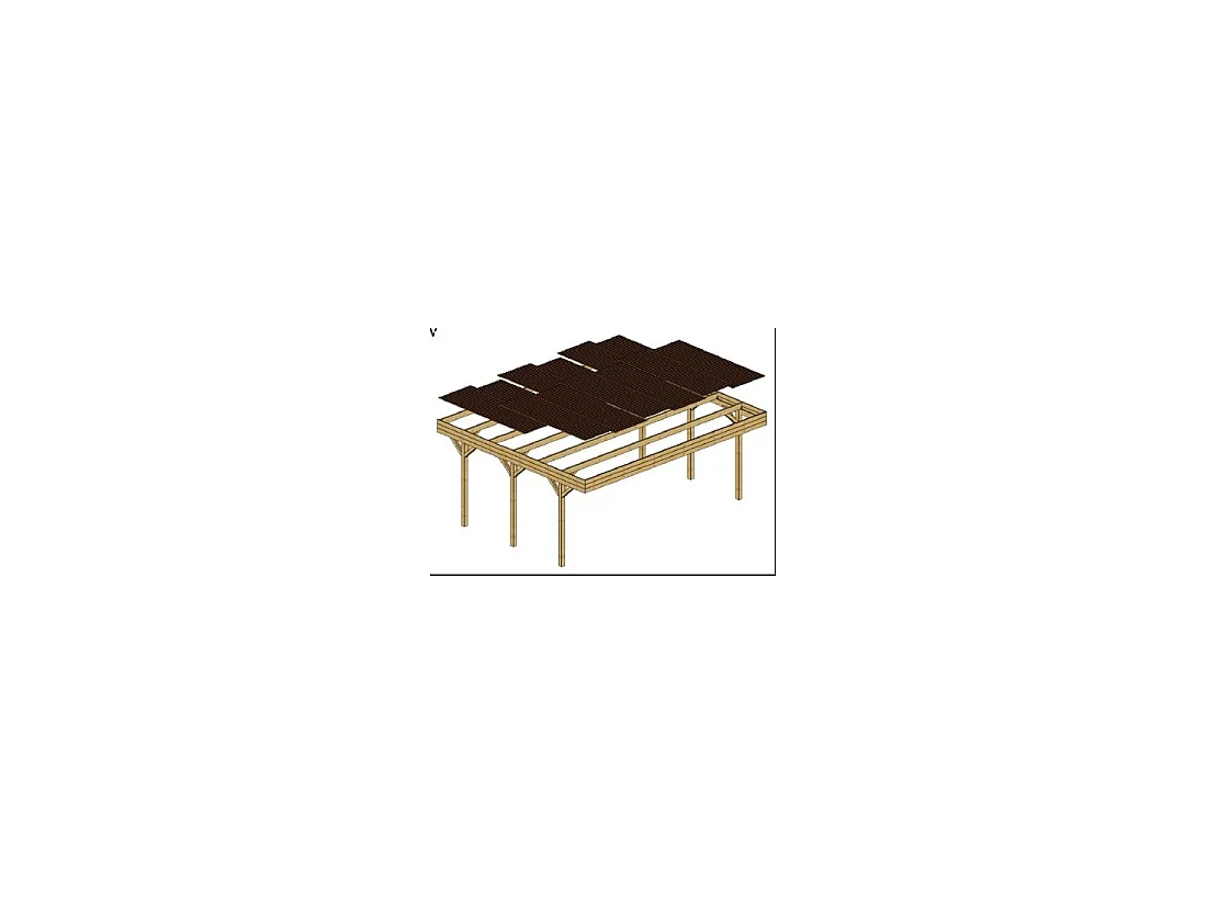 Carport, abri de voiture  6.06x5.03 m - 30 m2 - couverture PVC  - CAR5PVCTR - ALTANKA