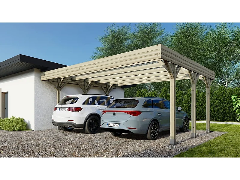 Carport, abri de voiture  6.06x5.03 m - 30 m2 - couverture PVC  - CAR5PVCTR - ALTANKA