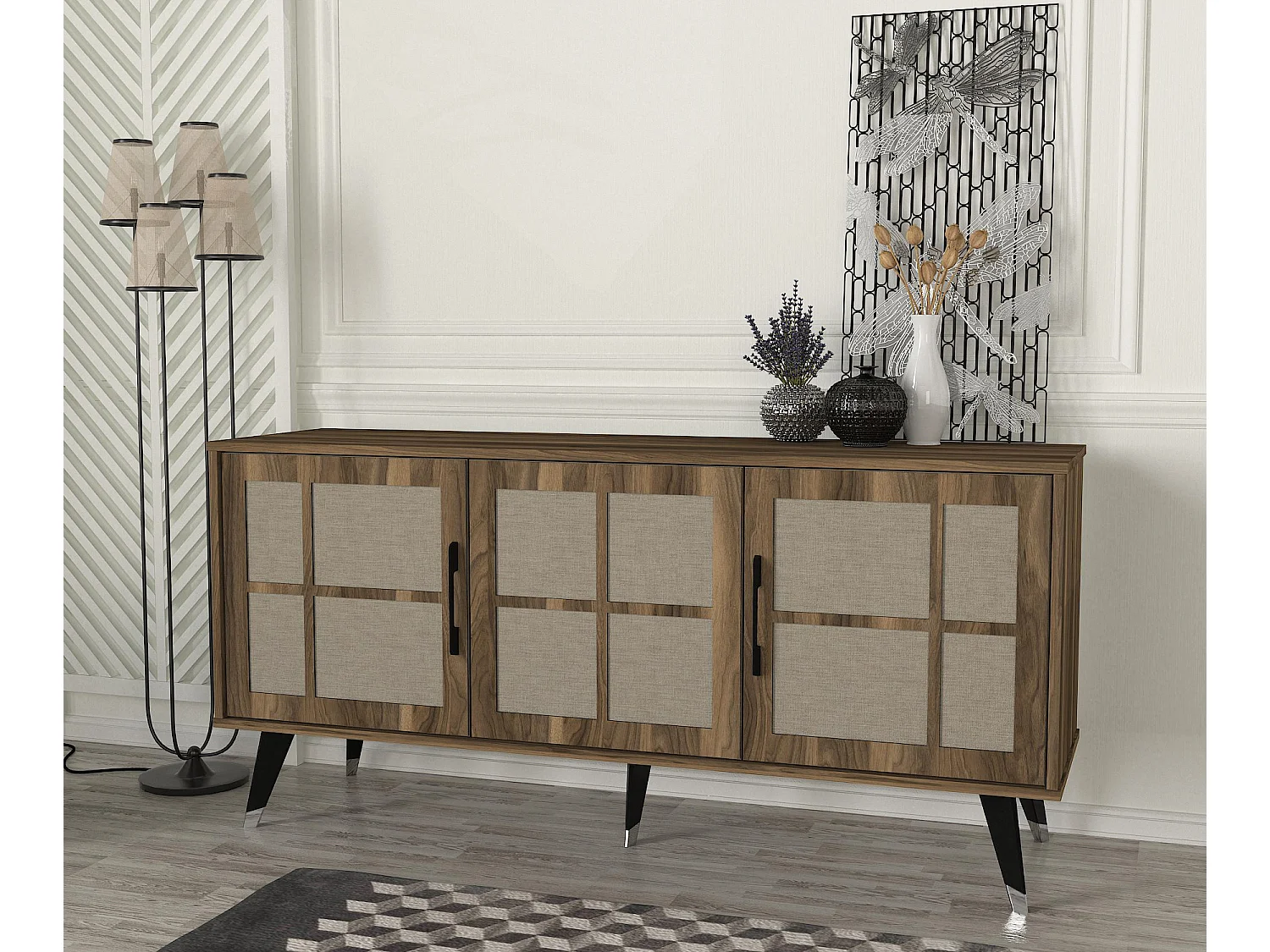 Sideboard Logan Walnuss Grau