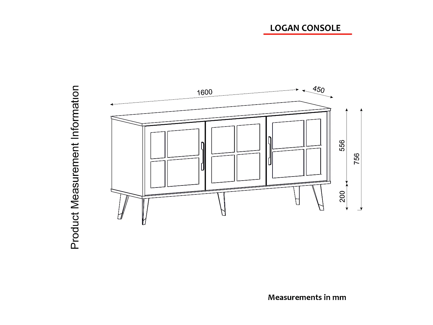 Sideboard Logan Walnuss Grau