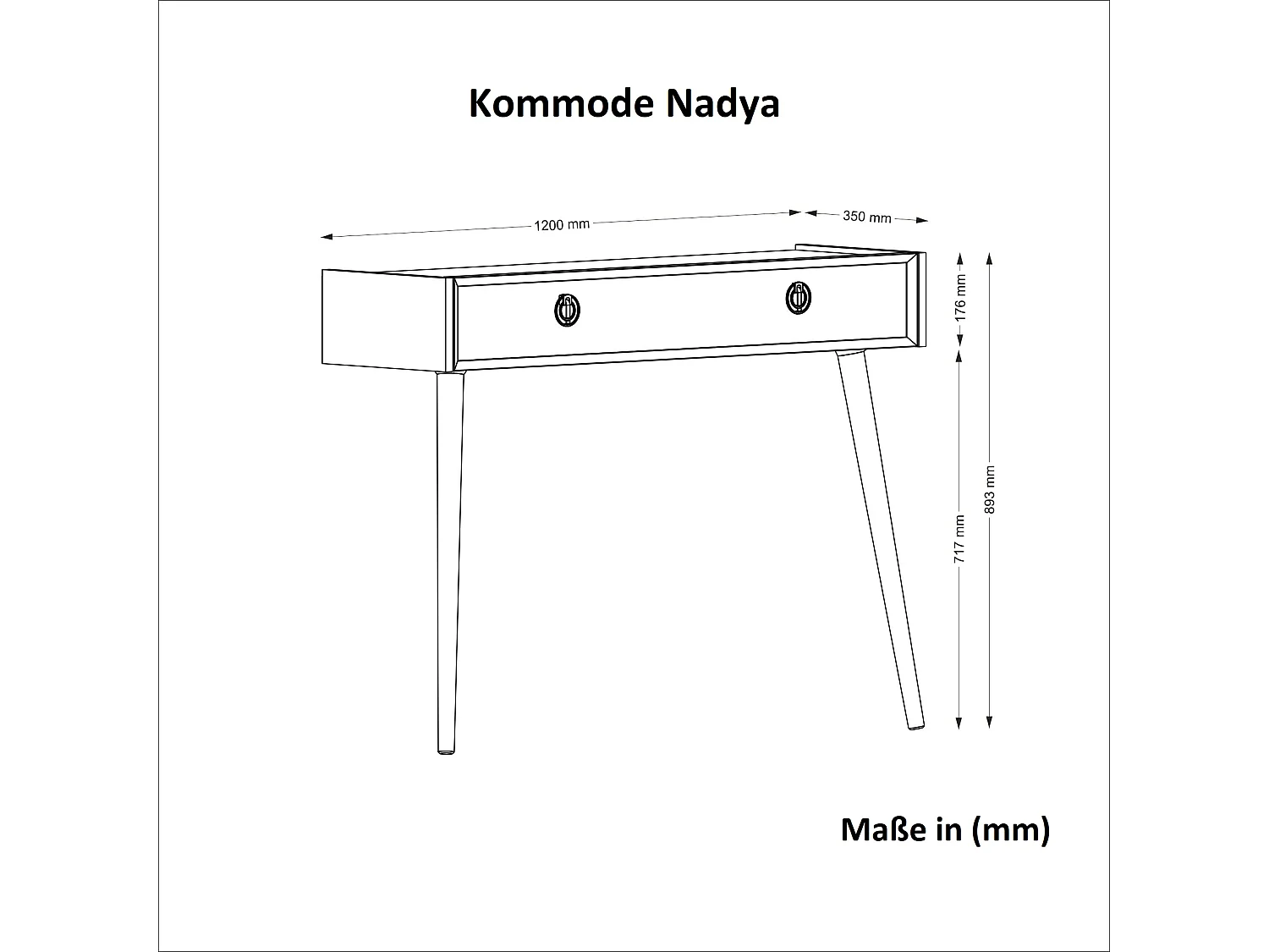 Konsolentisch Nadya Weiß Walnuss