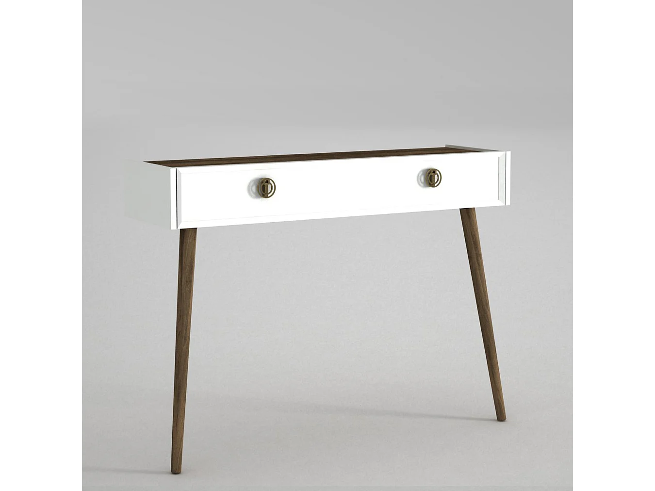Konsolentisch Nadya Weiß Walnuss
