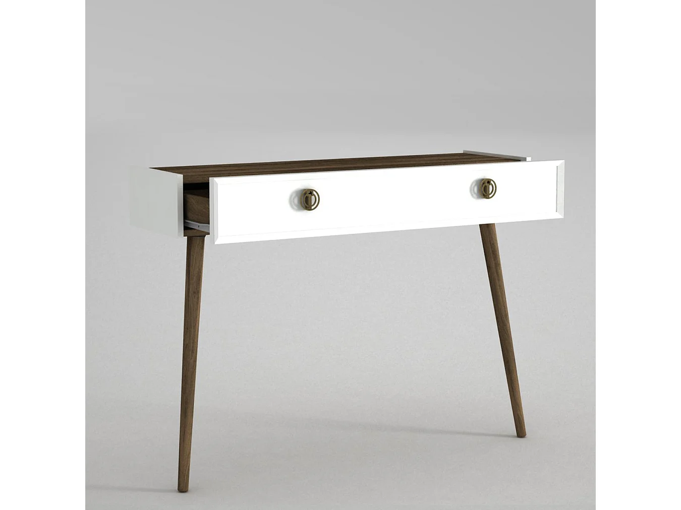 Konsolentisch Nadya Weiß Walnuss