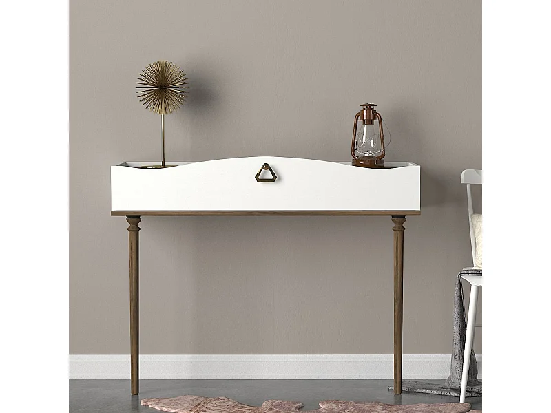 Konsolentisch Melinda Weiß Walnuss