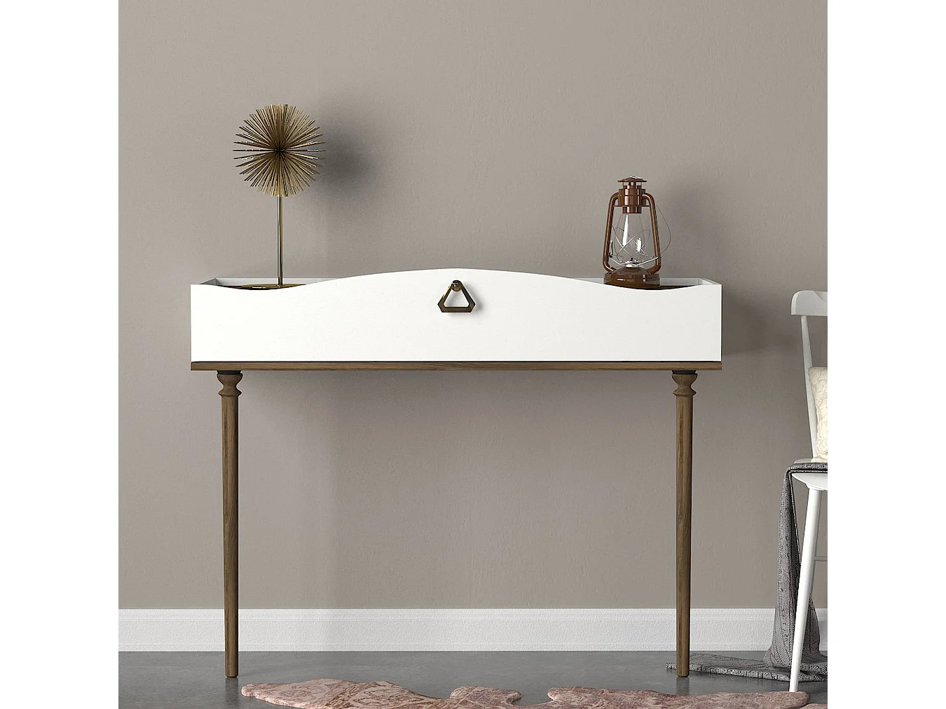 Konsolentisch Melinda Weiß Walnuss