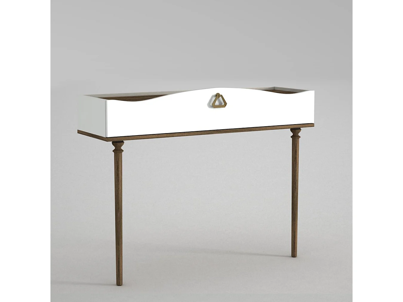 Konsolentisch Melinda Weiß Walnuss