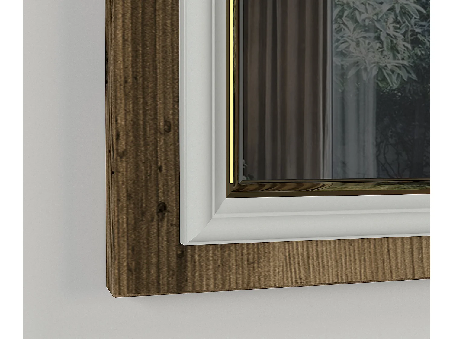 Ankleidespiegel Sansa 2er Walnuss Weiß