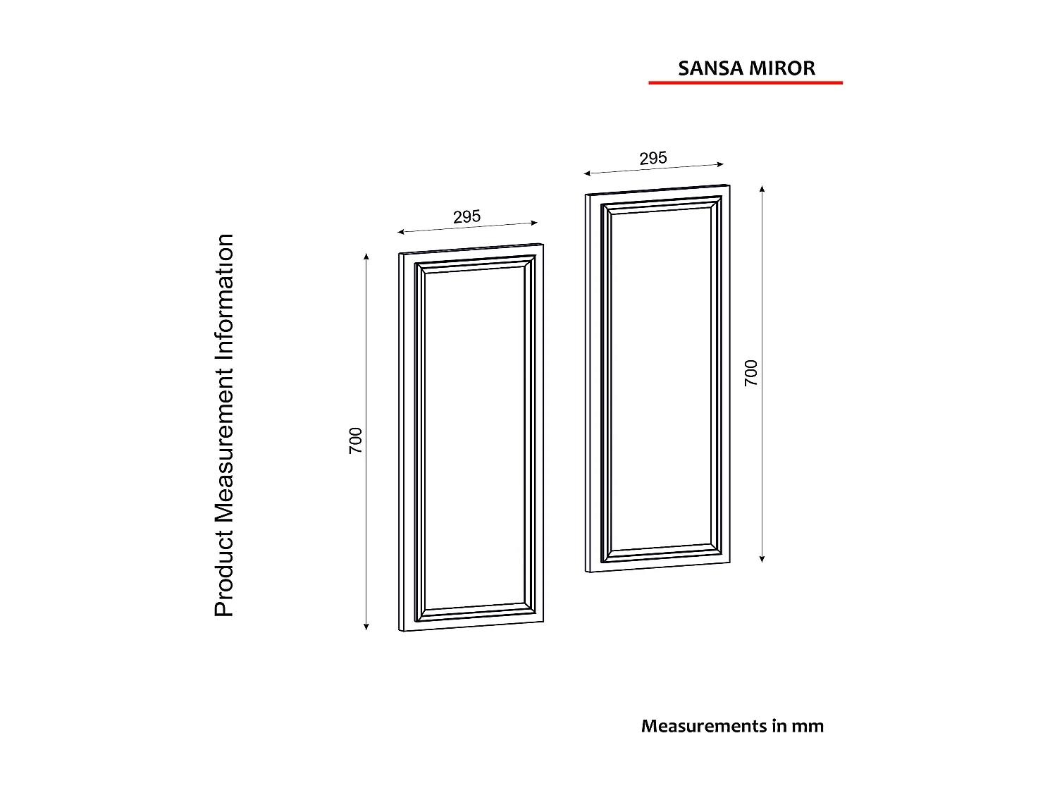 Ankleidespiegel Sansa 2er Walnuss Weiß