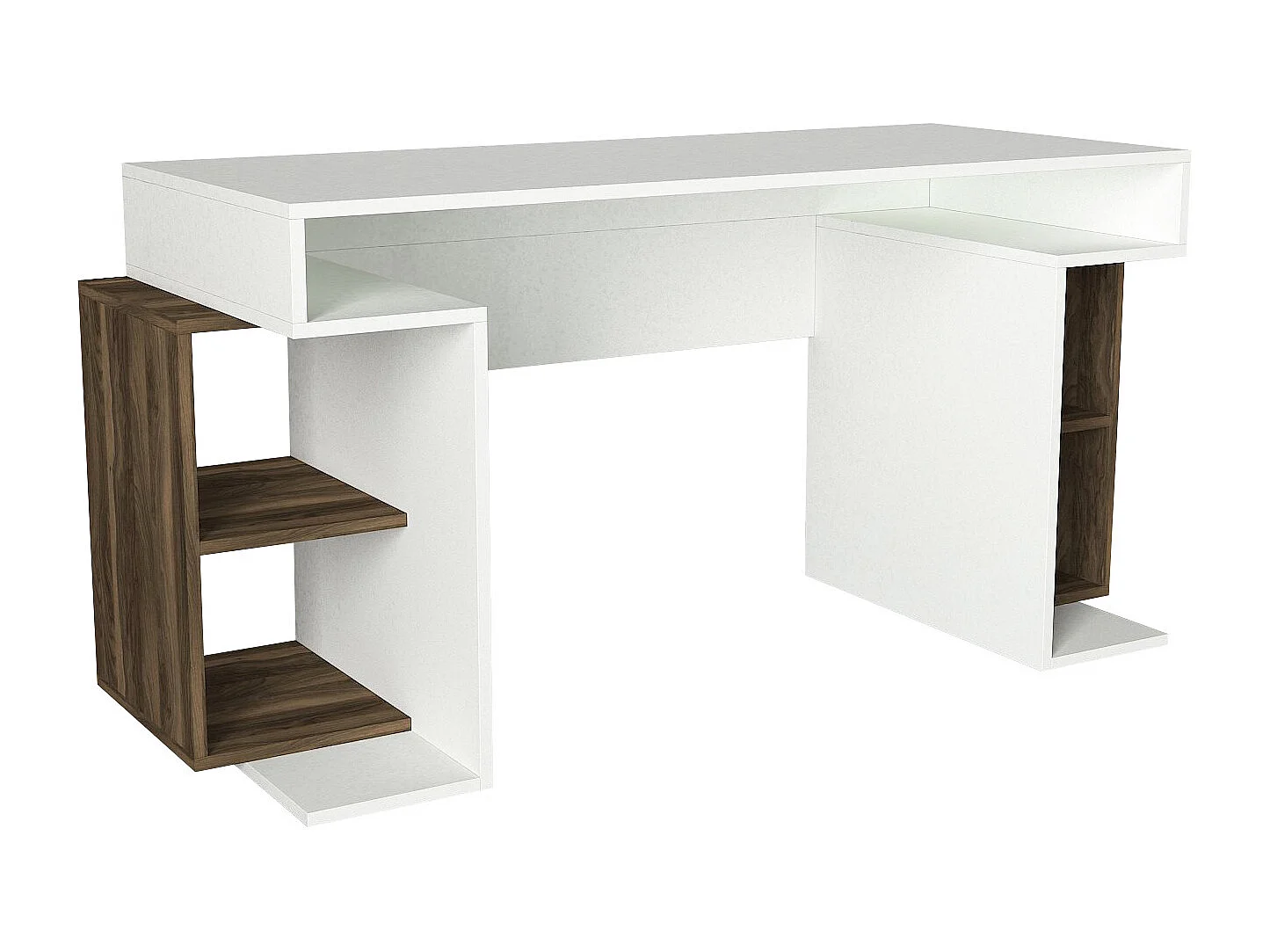 Schreibtisch Monument  Weiß Walnuss