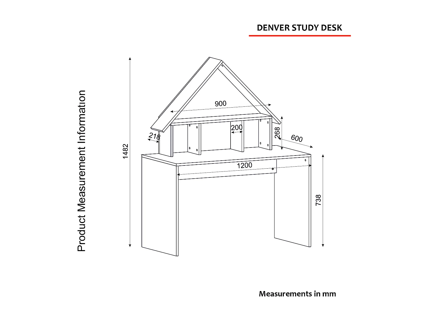 Schreibtisch Denver Walnuss Anthrazit