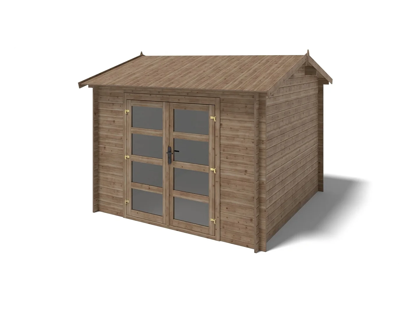 Abri de jardin en bois - 9m2 - 3x3m - Traité - Ep. 28mm - Couleur: marron - DOM676 - ALTANKA