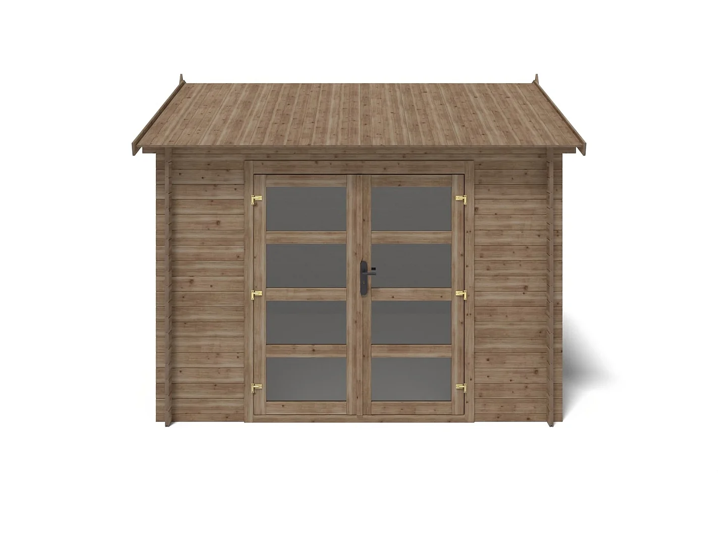 Abri de jardin en bois - 9m2 - 3x3m - Traité - Ep. 28mm - Couleur: marron - DOM676 - ALTANKA