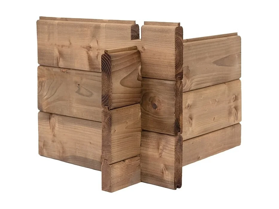 Abri de jardin en bois - 9m2 - 3x3m - Traité - Ep. 28mm - Couleur: marron - DOM676 - ALTANKA