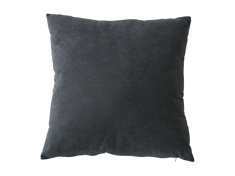 Coussin Déco en Velours "Câlin" 40x40cm Gris Foncé