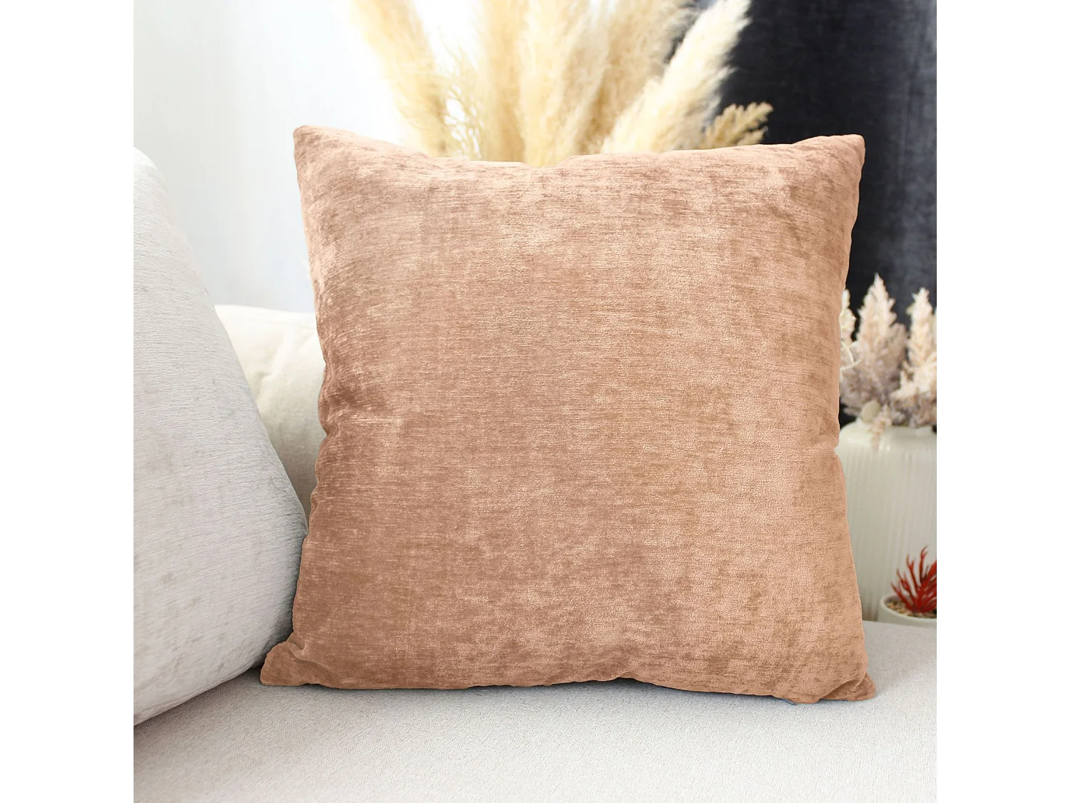 Coussin Déco en Velours "Velvet" 40x40cm Cuivre