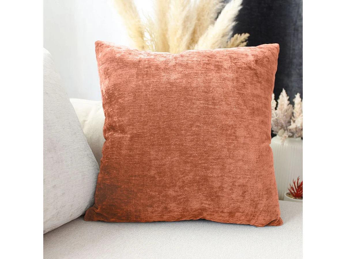 Coussin Déco en Velours "Velvet" 40x40cm Cuivre