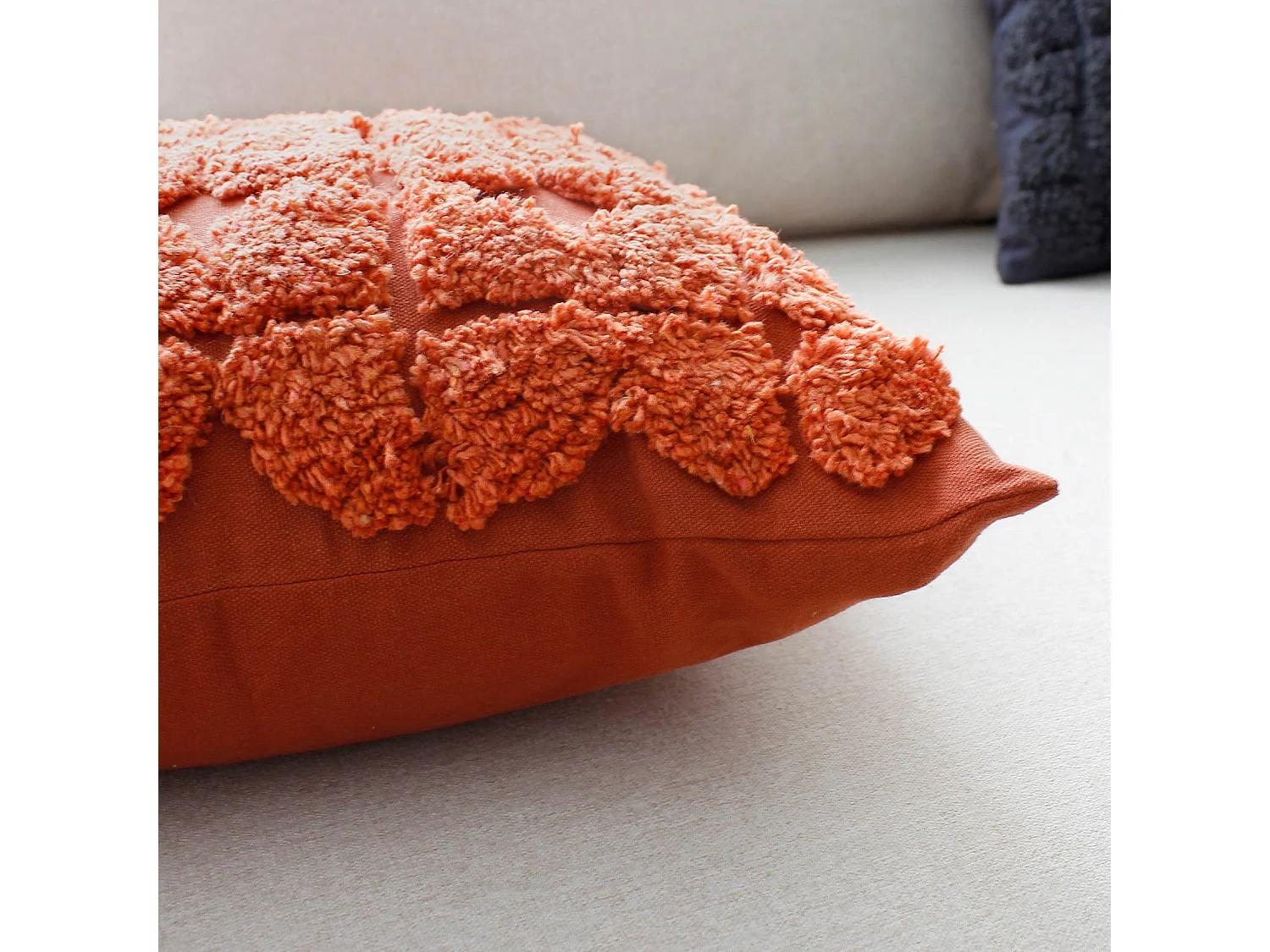 Coussin Déco Tufté "Bundi" 40x40cm Terracotta