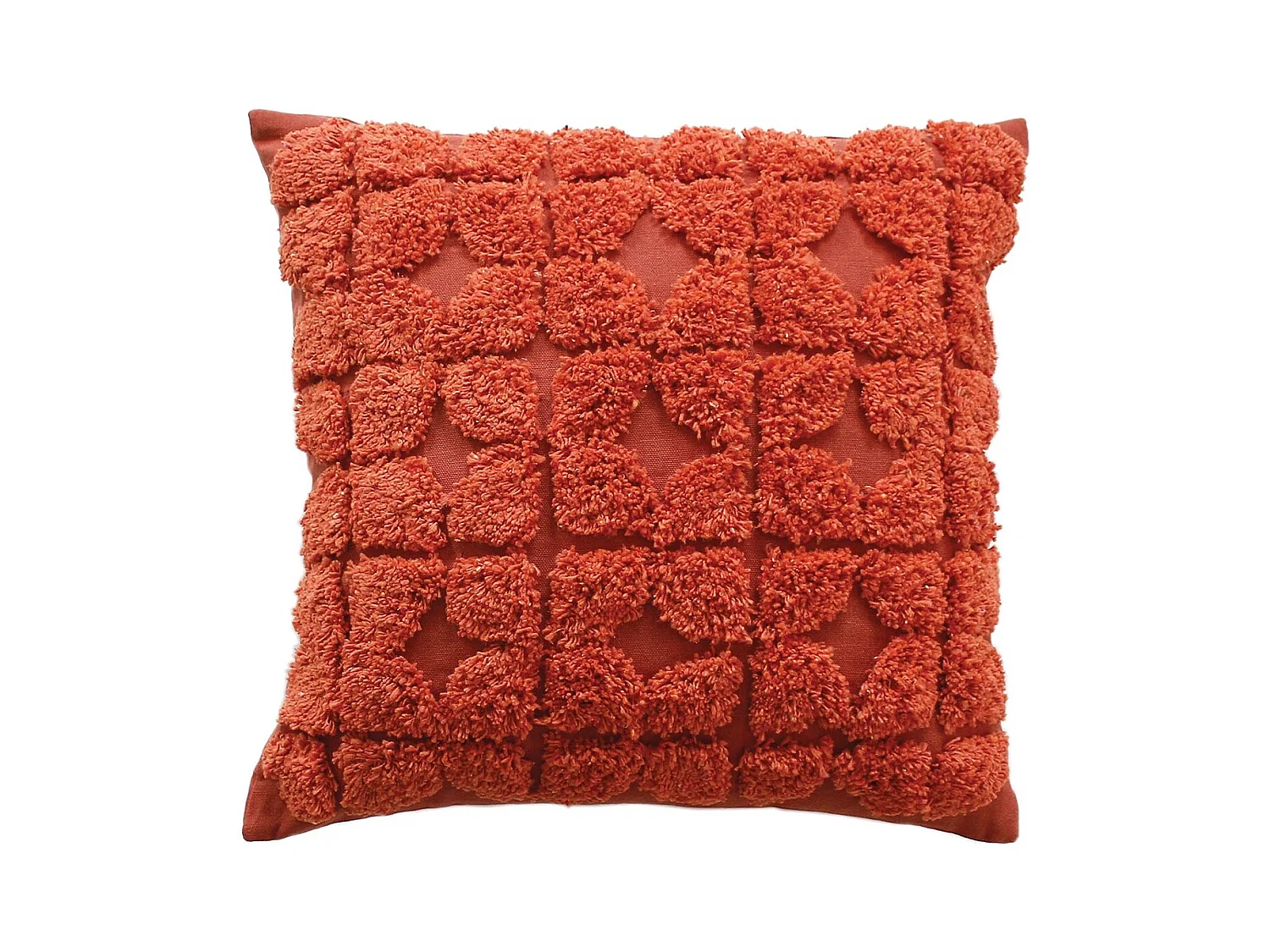 Coussin déhoussable aux broderies effet laine