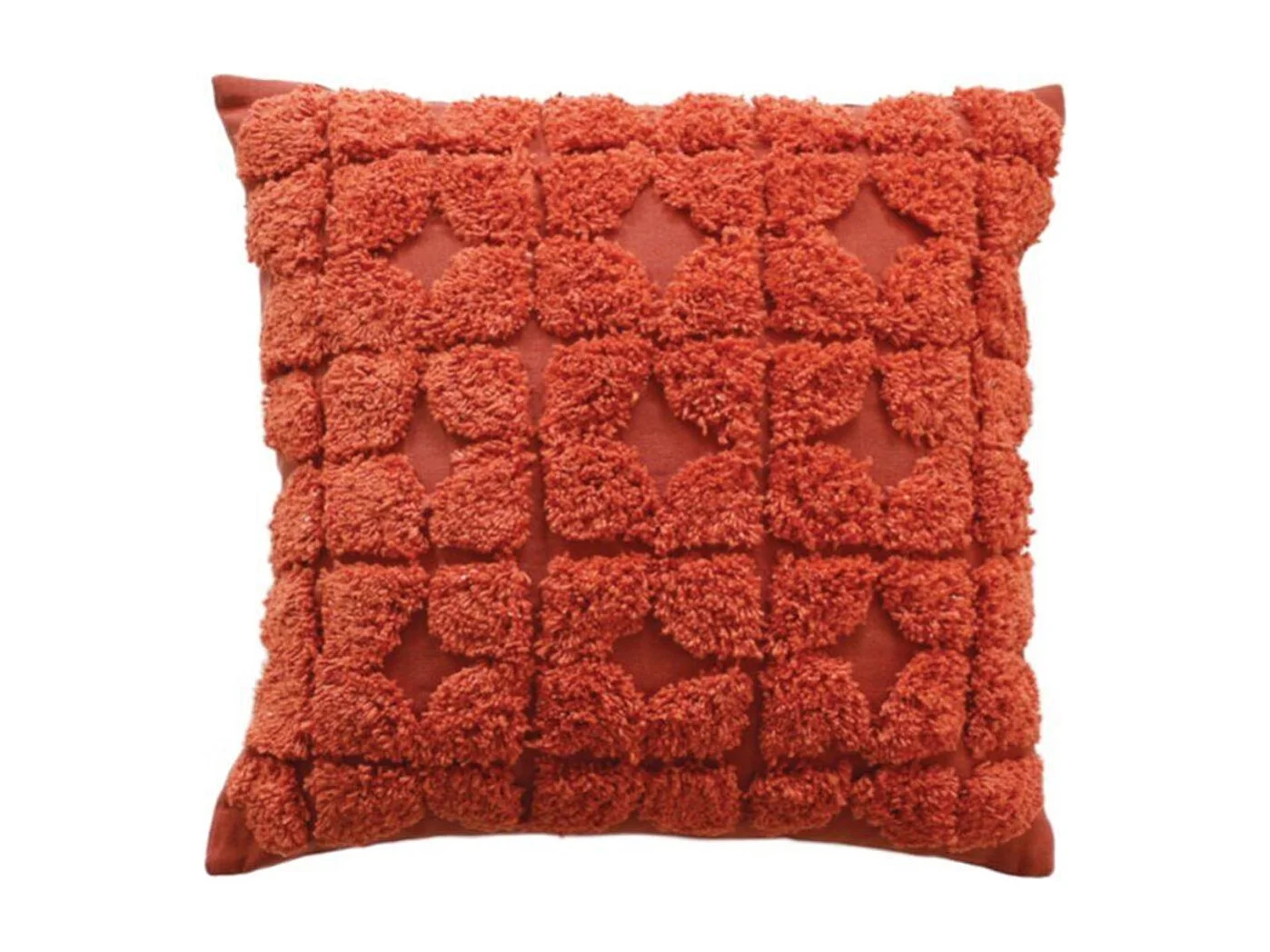 Coussin Déco Tufté "Bundi" 40x40cm Terracotta