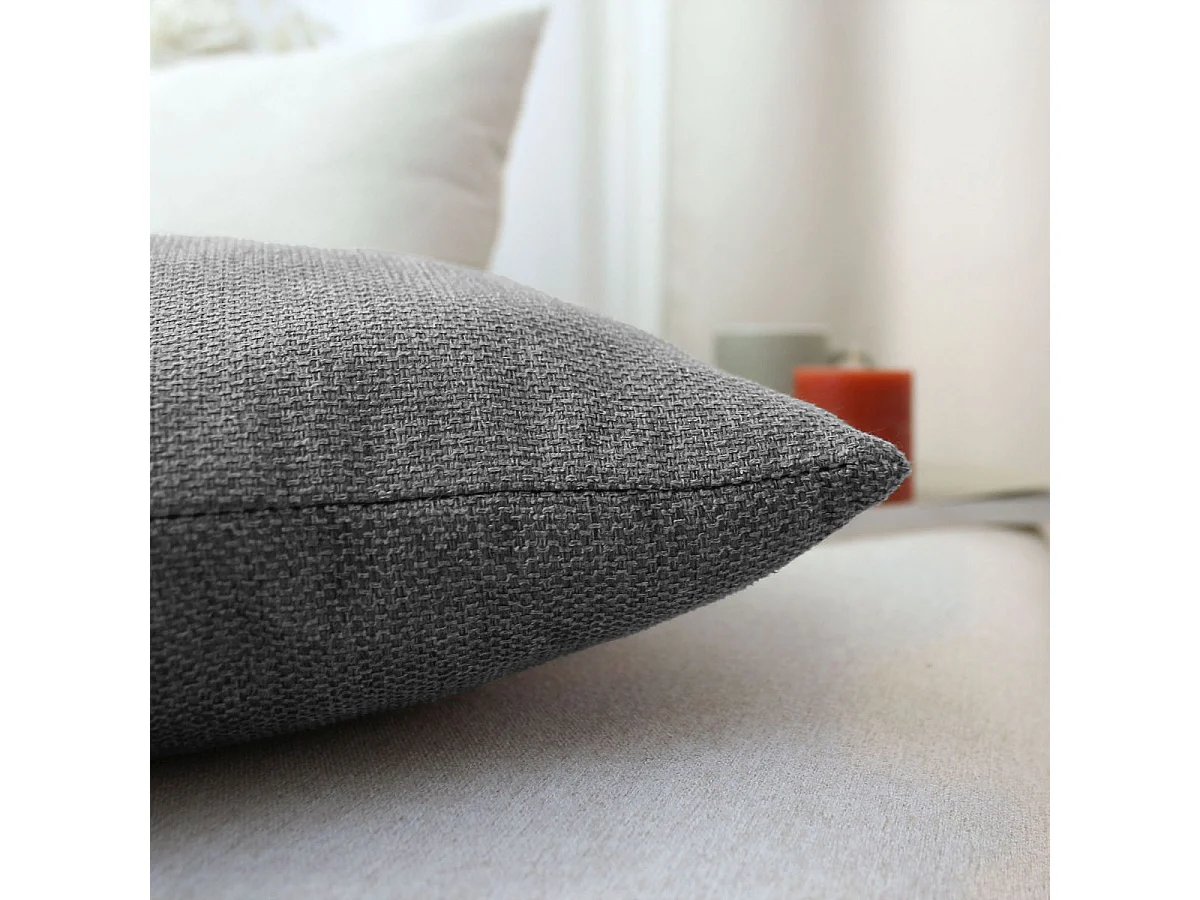 Coussin Déco en Velours "Lagarta" 40x40cm Gris Foncé