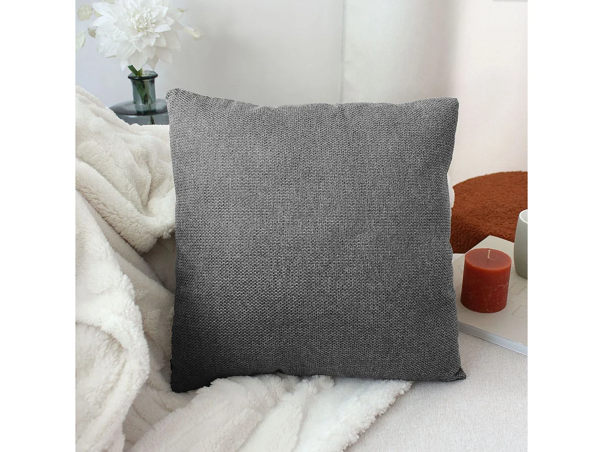 Coussin Déco en Velours "Lagarta" 40x40cm Gris Foncé