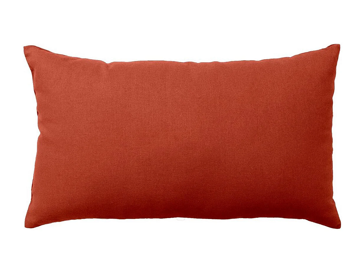 Coussin Déco Uni "Panama" 30x50cm Terracotta
