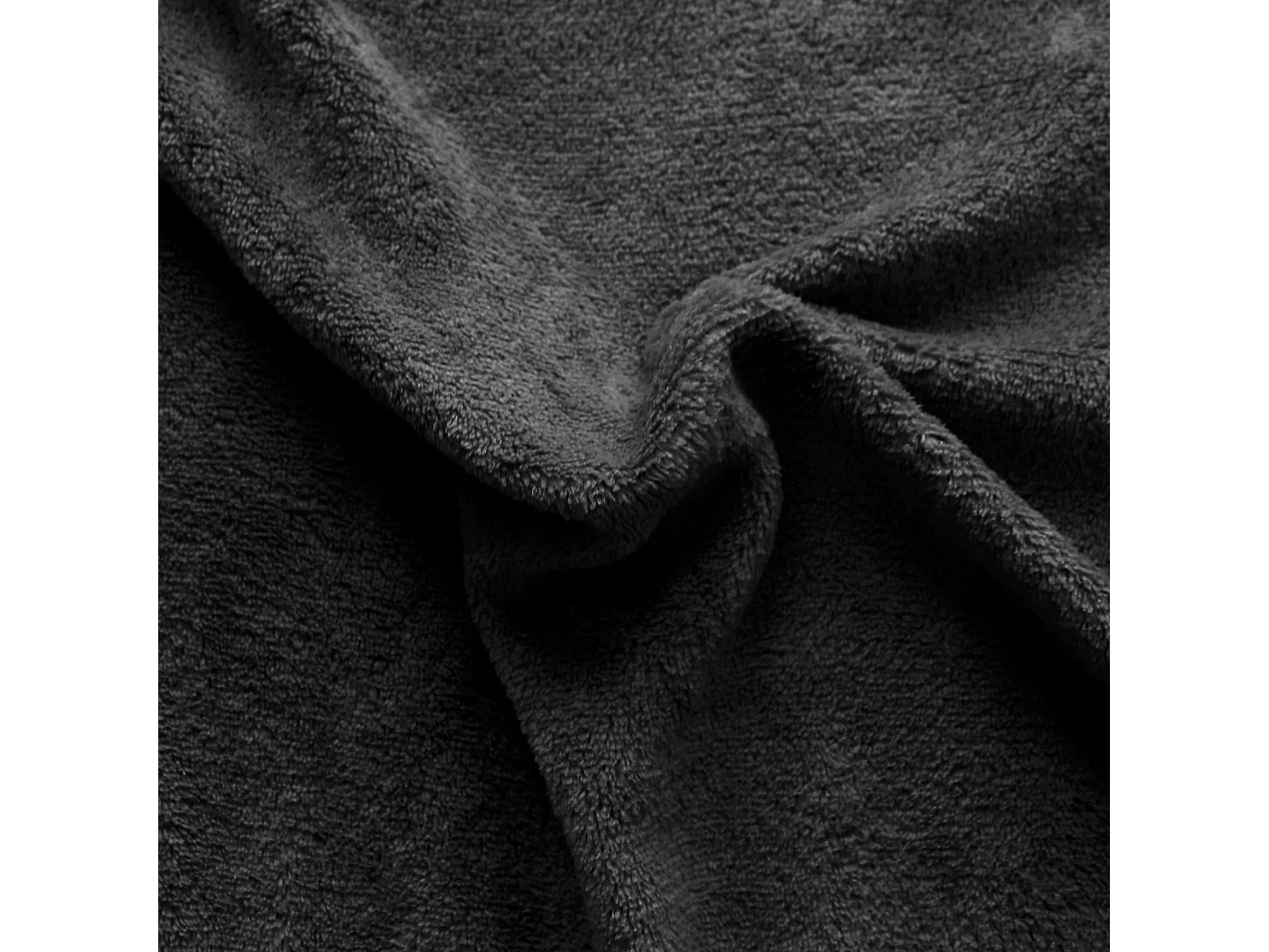 Plaid Polaire XL Uni "Coral Fleece" 180x220cm Gris Foncé