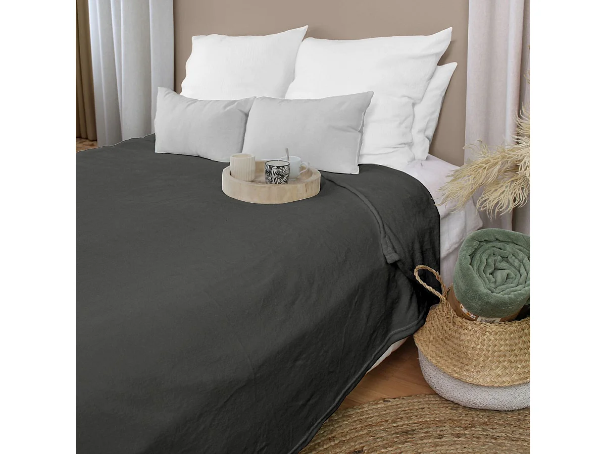 Einfarbige Fleecedecke