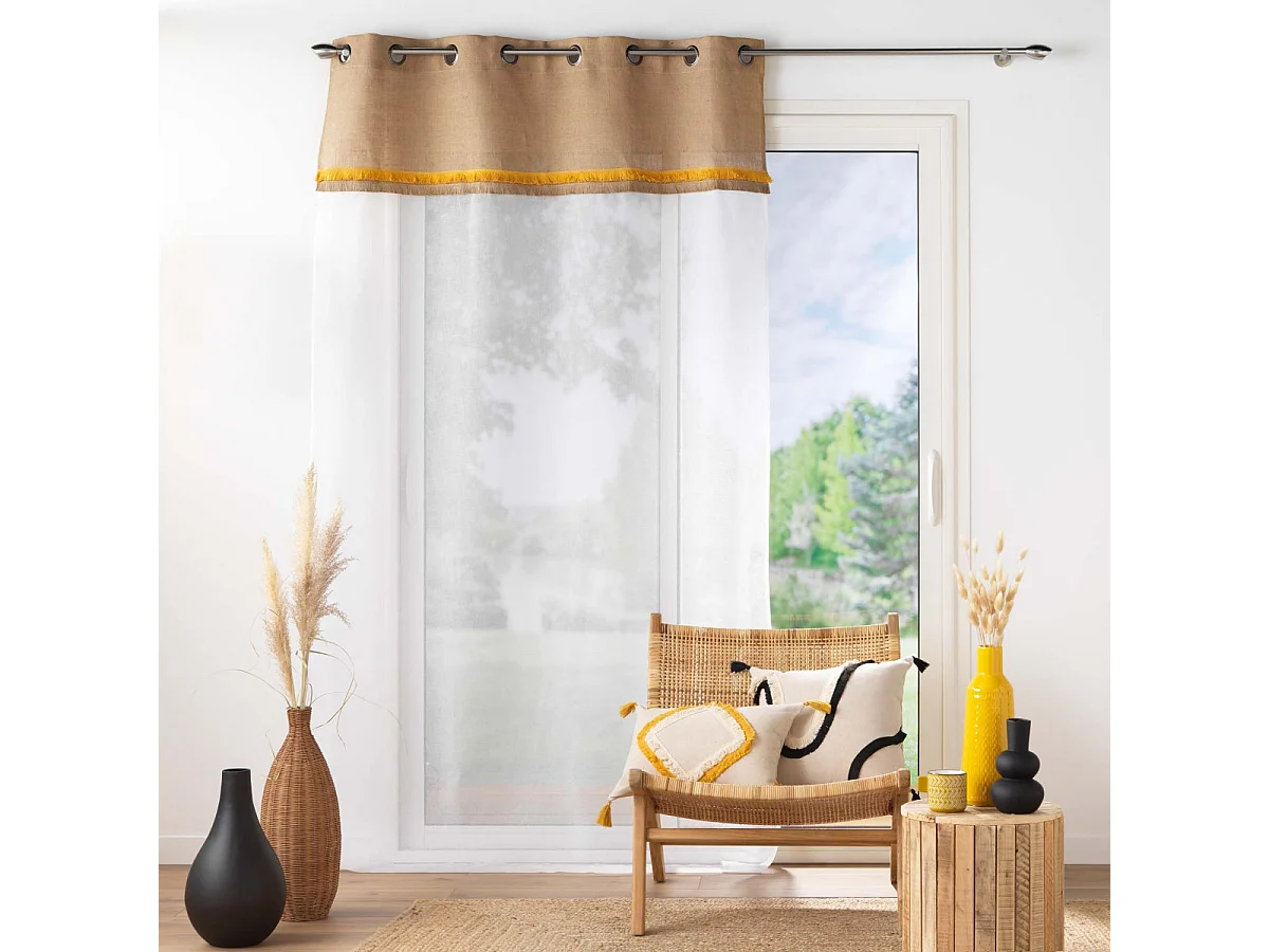 Voile mit Jute-Oberteil und Fransen