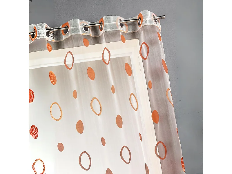Visillo organza jacquard motivo círculos