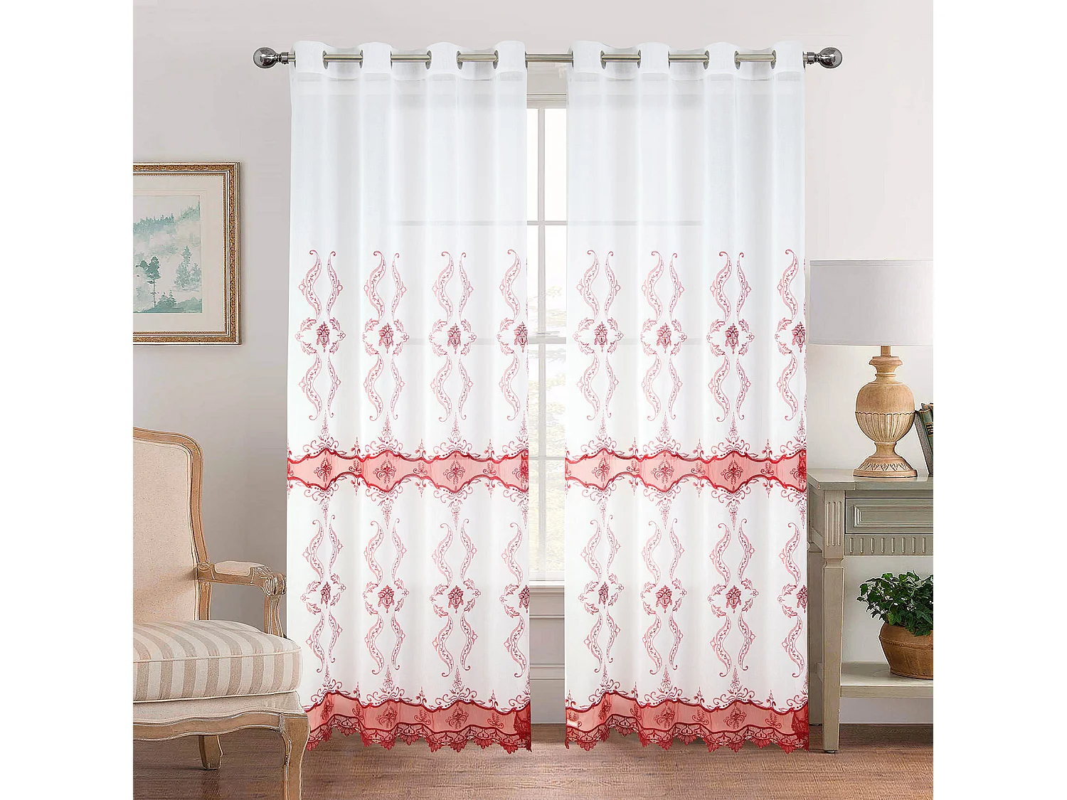 Par de cortinas de estilo oriental