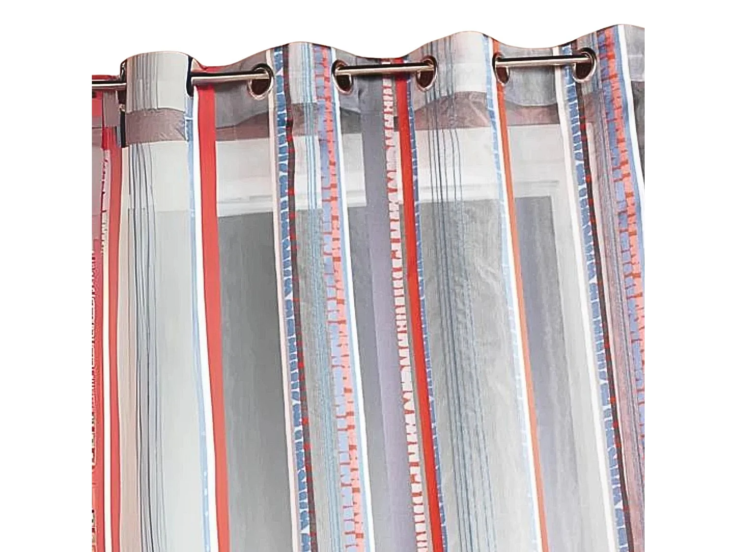 Voilage en organza jacquard à rayures verticales