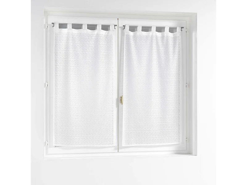 Paire de Voilages Maille "Naomie" 60x120cm Blanc