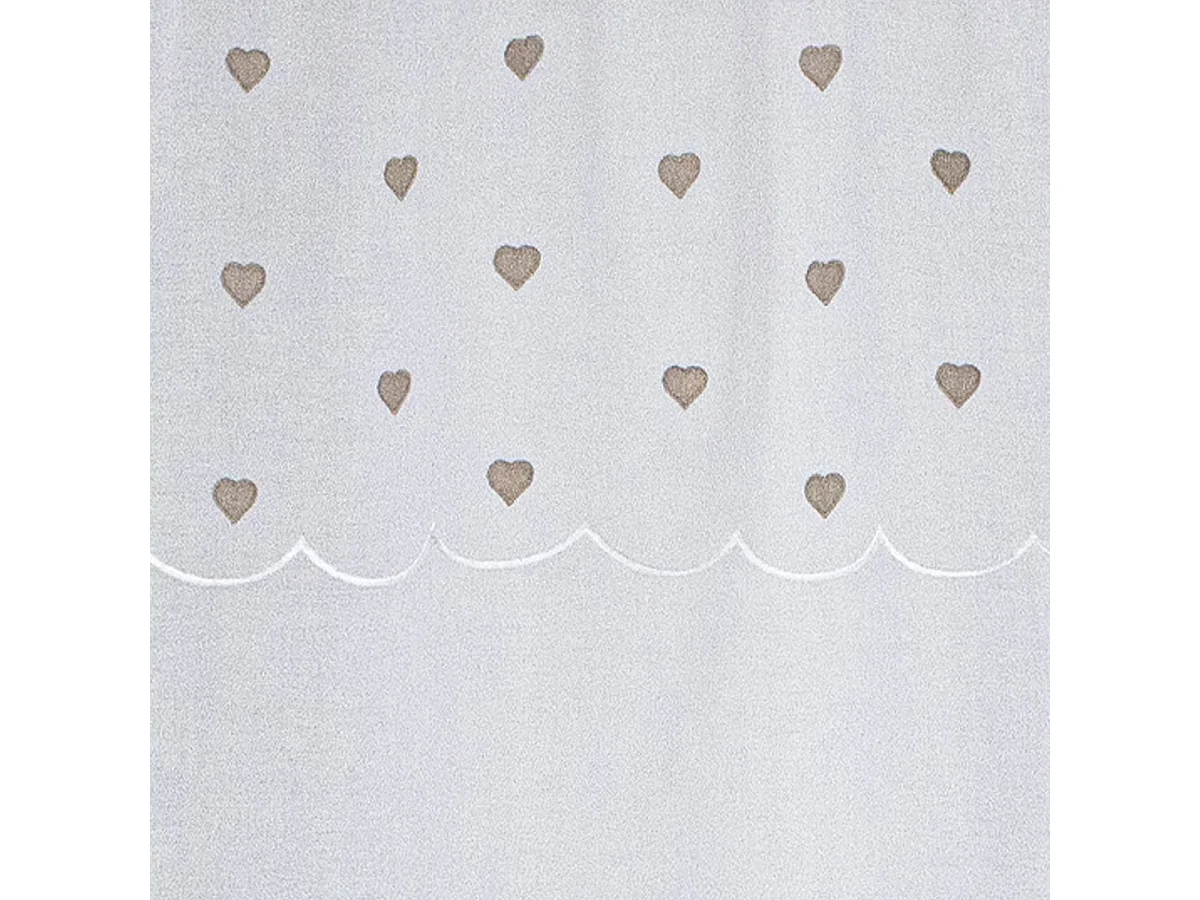 Paire de Voilages à Motif "Cœur" 60x90cm Beige