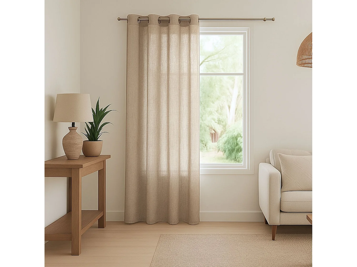 Voilage léger à l'aspect lin