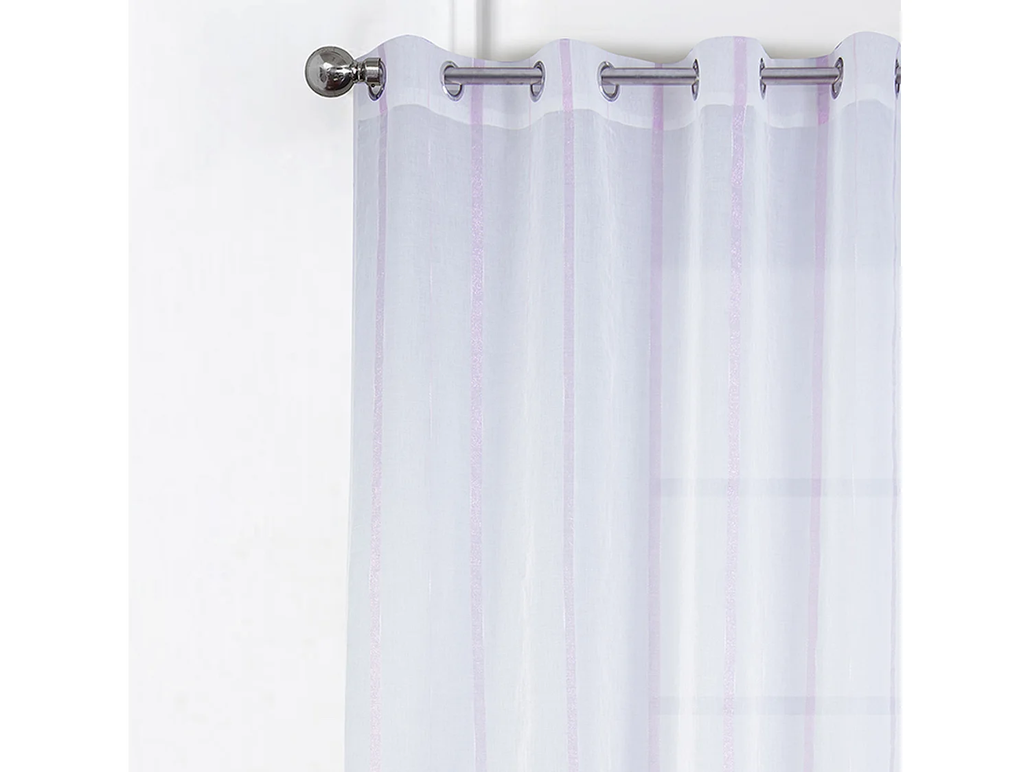 Paire de voilages à bandes verticales brillantes