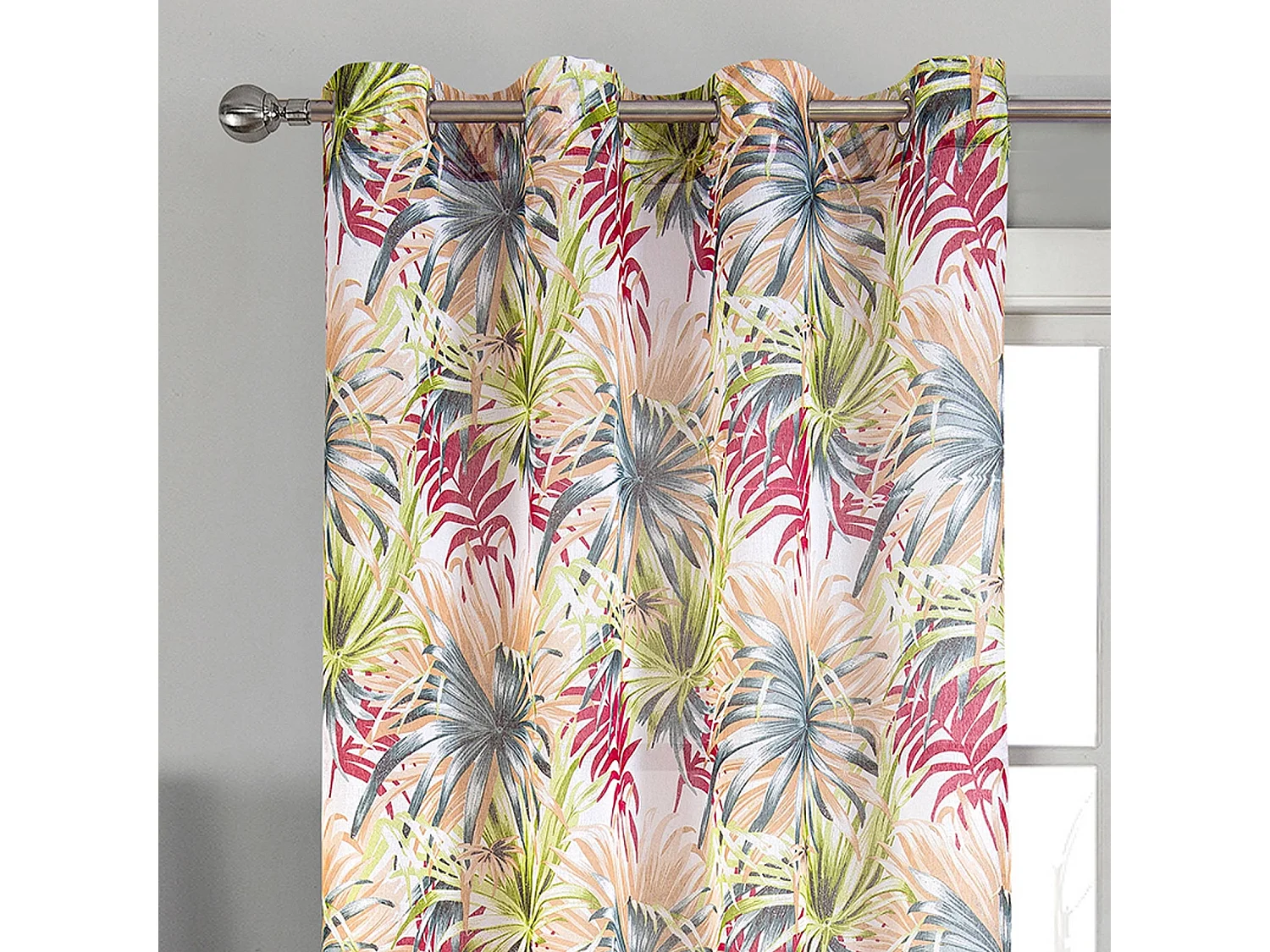 Par de visillos con estilo tropical