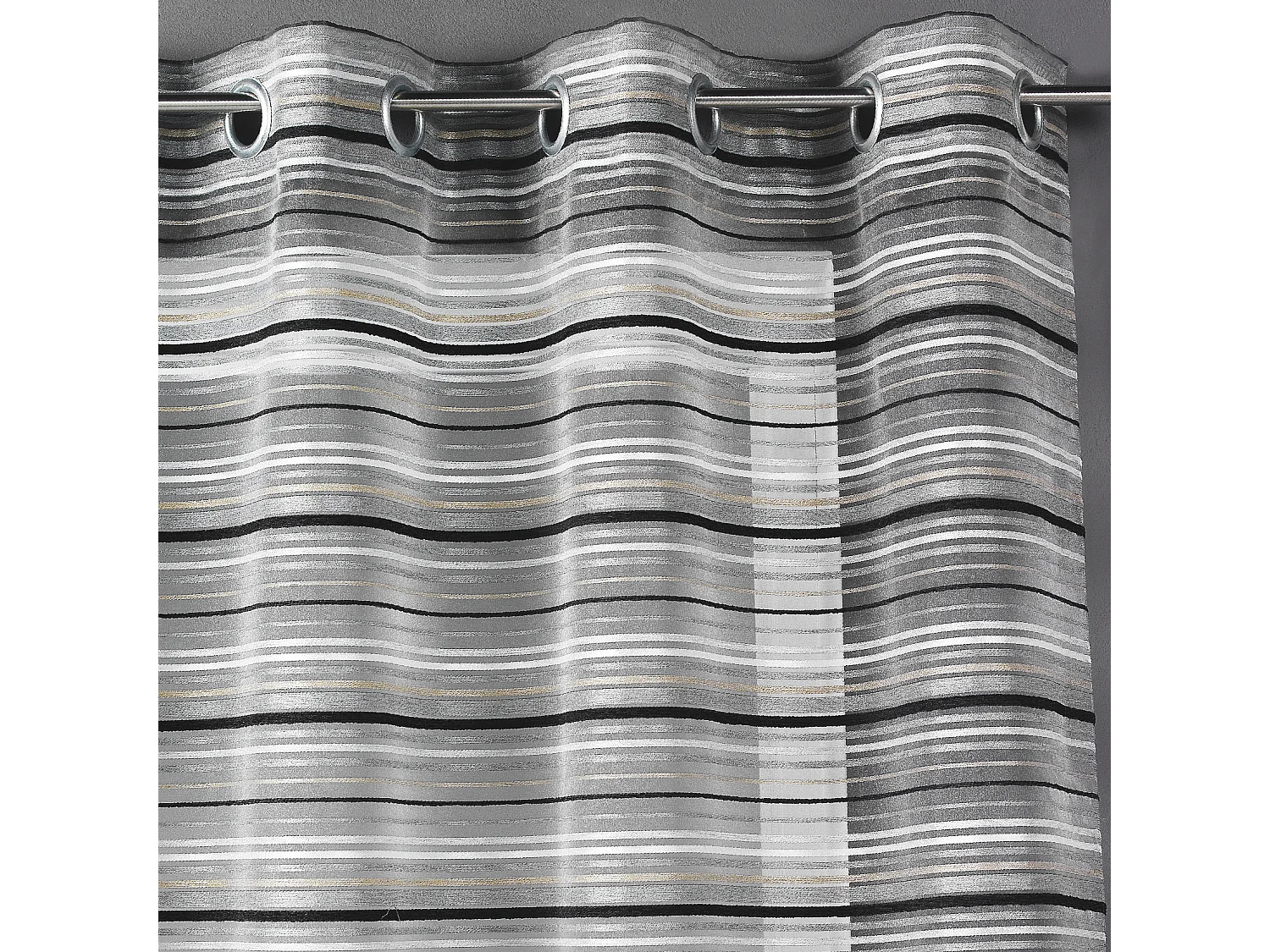 Voilage Organza tissé Rayures horizontales