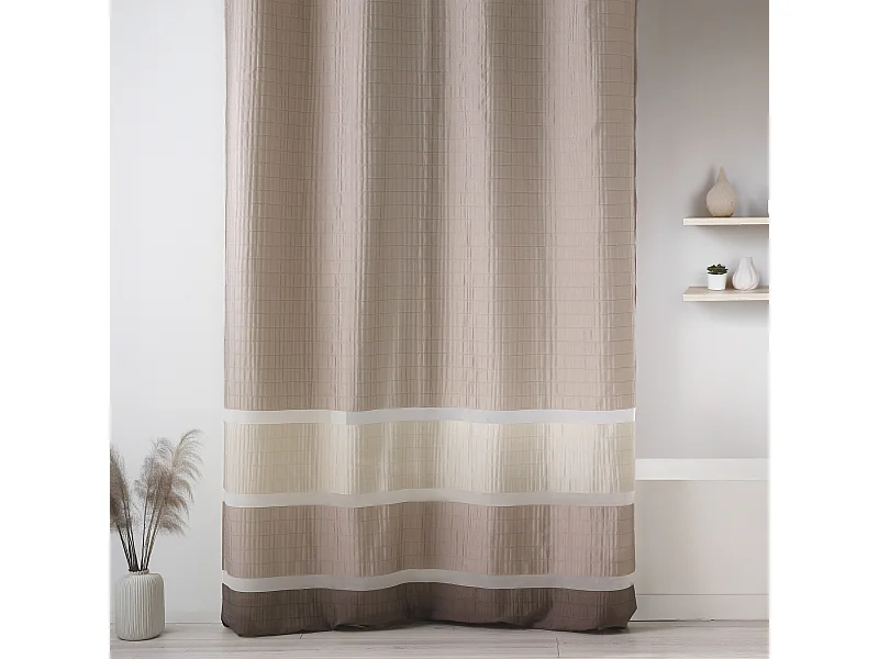 Voilage fantaisie tissée avec rayures horizontales