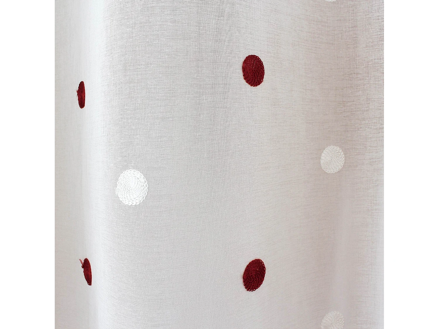 Visillo sablé bordado lunares color