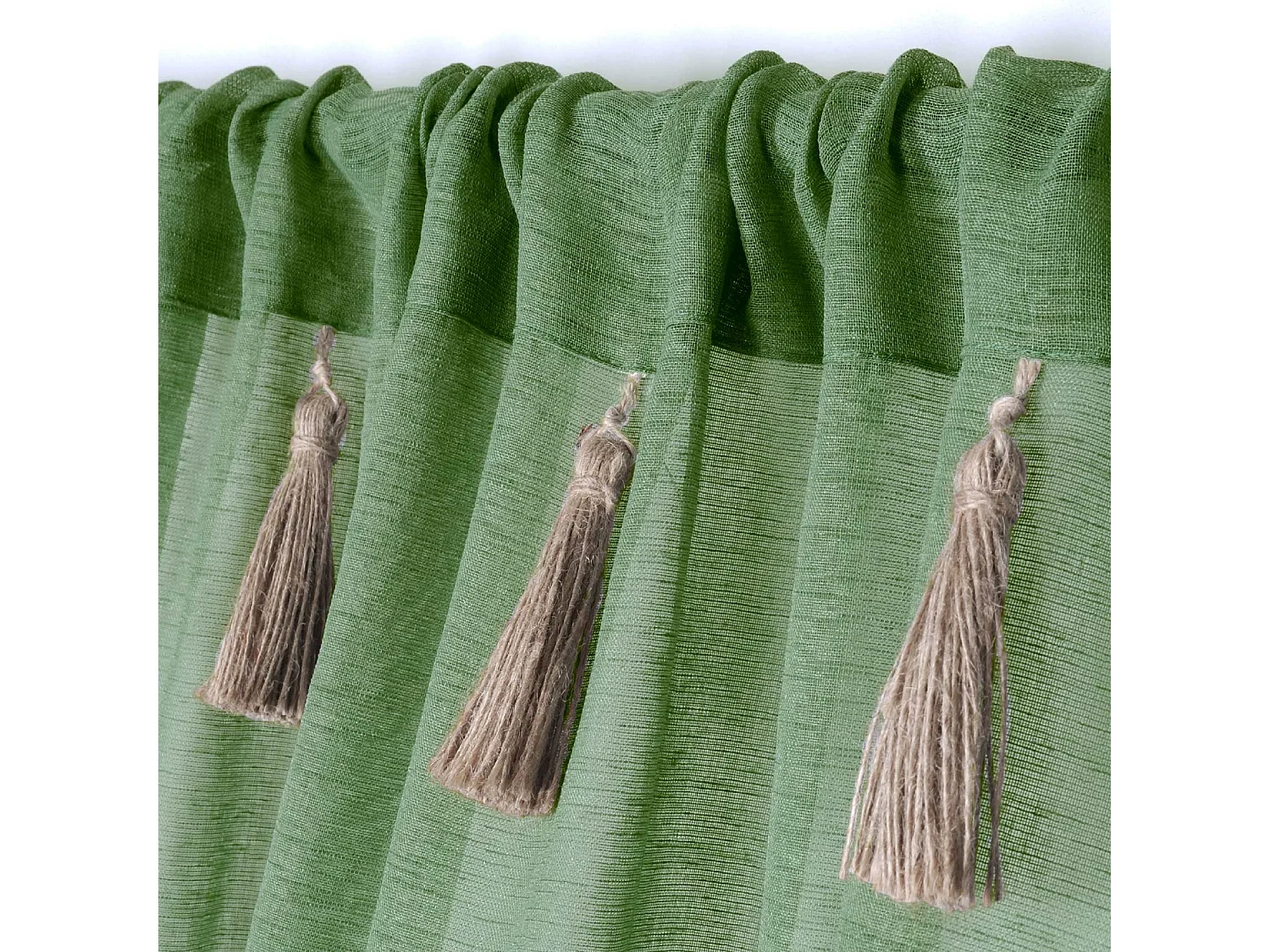 Voilage bohème à pompons en jute