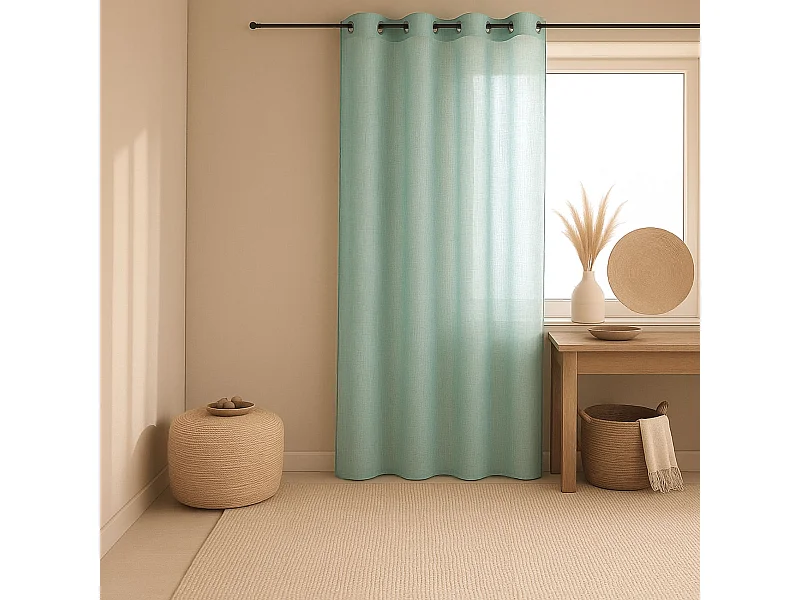 Voile-Vorhang in Leinenoptik