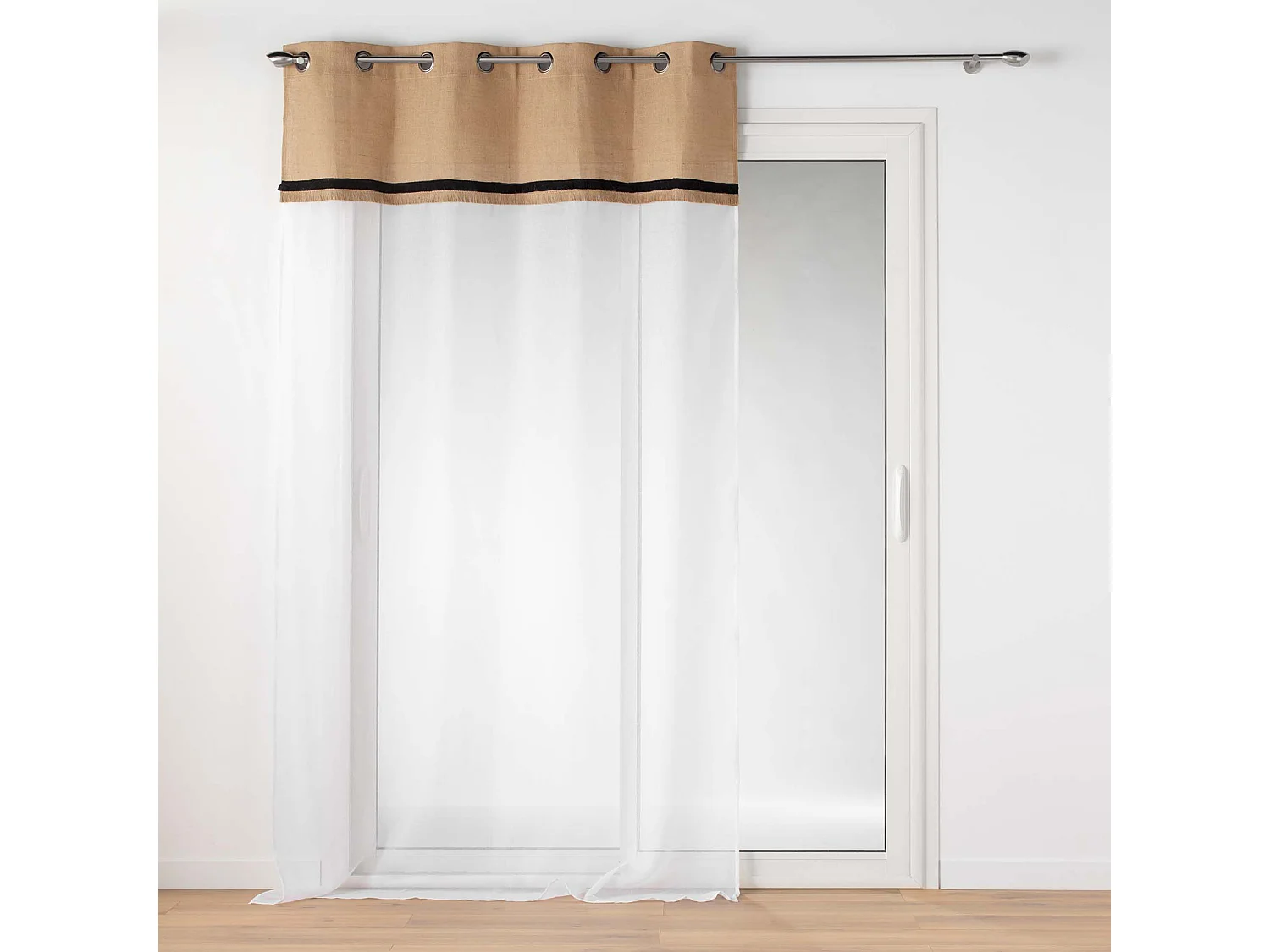 Rideau Voilage à Œillets "Malory" 140x240cm Noir