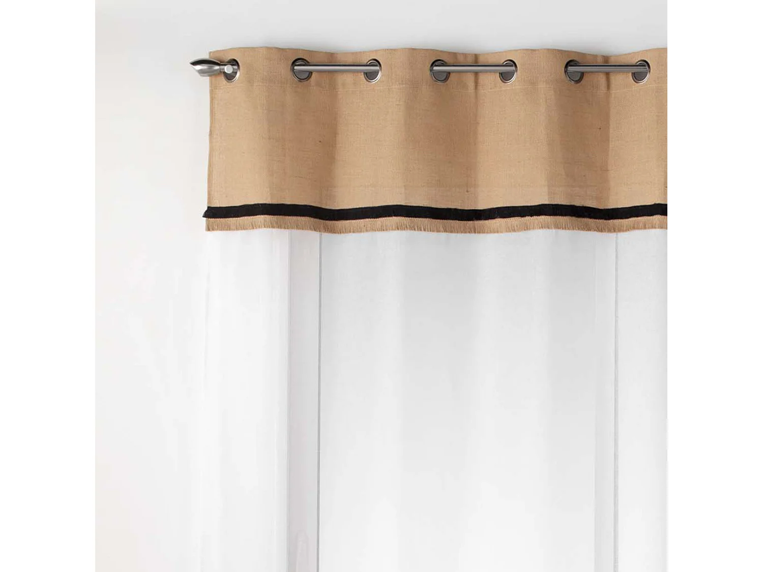 Rideau Voilage à Œillets "Malory" 140x240cm Noir